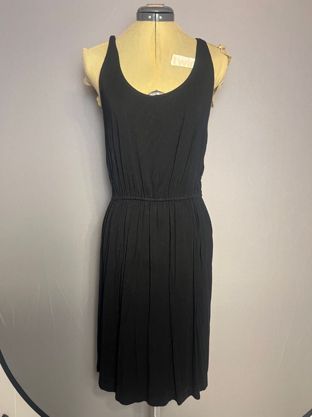 Old Navy Black Sleeveless Midi Dress with Elastic Waist